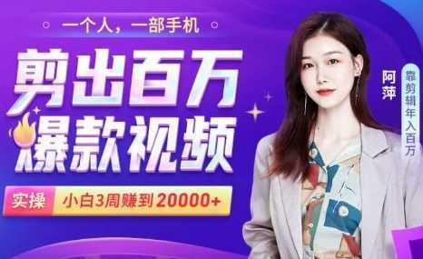 小白易上手的手机剪辑赚钱课,抓住短视频风口月赚2万+-课程网