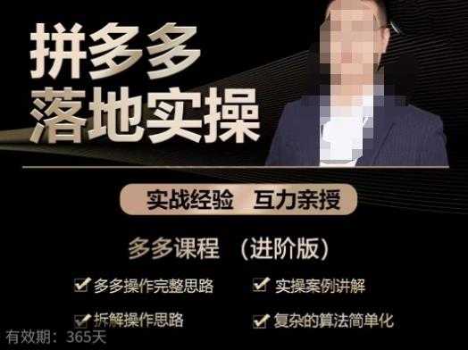 拼多多实战篇·落地实操:多多操作完整思路+实操案例讲解+拆解操作思路+复杂的算法简单化-课程网